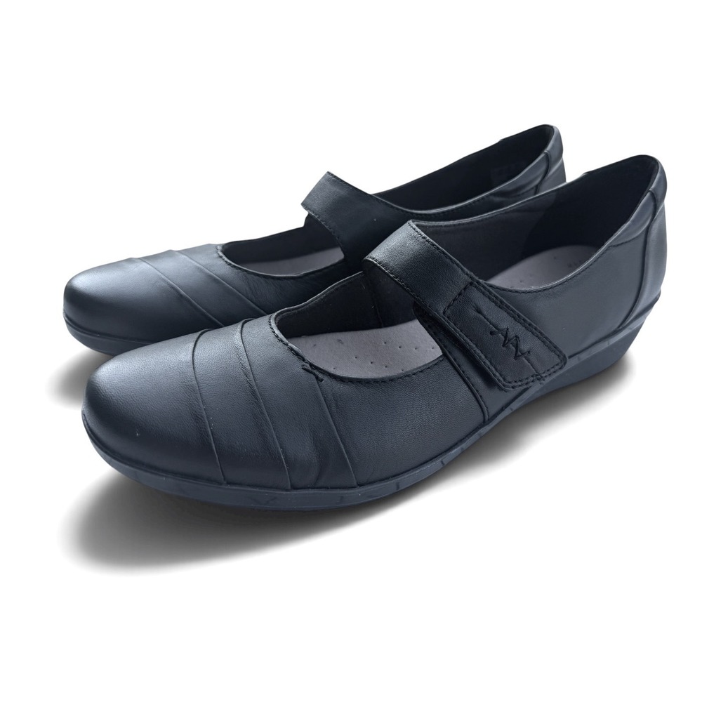 Clarks Everlay Kennon Mary Jane Women 11 Black Leather EUC Like New Condition